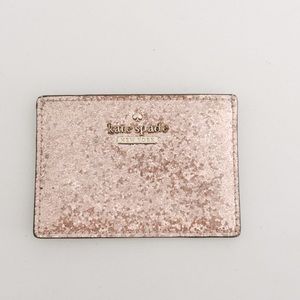 Kate Spade pink glitter card wallet